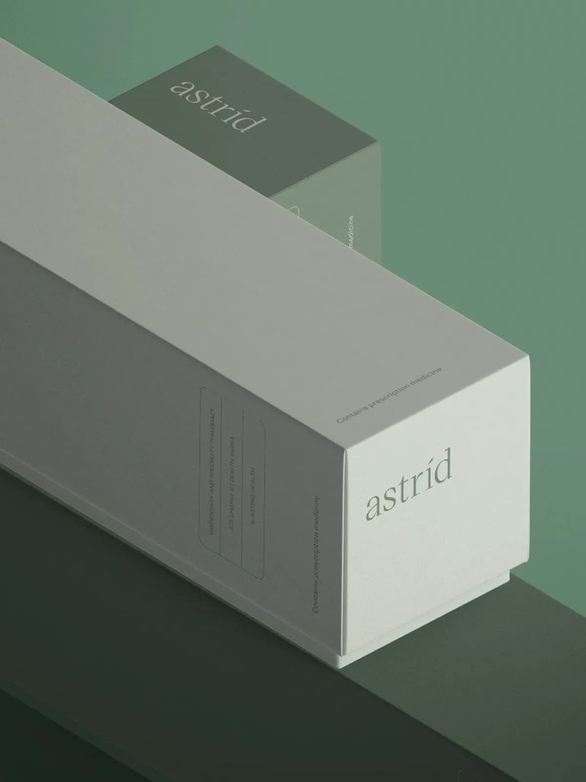 A close up of astrid branded packaging